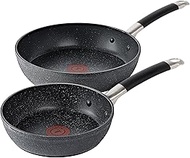 T-Fal Stone Force Platinum Non Stick Fry Pan Set 2 Piece, 8 inch and 10.5 inch, Oven Broiler Safe 40