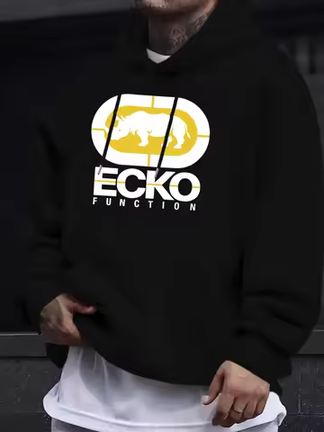 Men's Ecko Unltd Style Rhino Hoodie Hip Hop Sports Casual Streetwear Vintage Logo Pullover Sweatshir