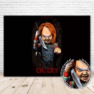 Chucky Birthday Party Decorations for Kids 7x5ft Black Background Happy Birthday Chucky Party Banner