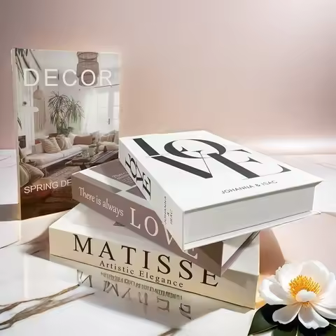 Boho Decorative Fake Books Coffee Table Decoration Storage Box Islam Matisse Bookshelf Bedroom Aesth