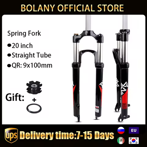 Bolany Folding Bike Suspension Fork 20 Inch Disc Brake BMX Kids Spring Forks Quick Release 9*100mm B