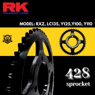 RK 428 PREMIUM SPROCKET REAR RXZ Y100 Y110 LC135 Y125 YAMAHA 428 REAR SPROCKET BLACK STEEL