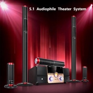 High Power HiFi Fever BT Subwoofer Surround Stereo Active Speaker Wooden 8Ω Fiber Coaxial 5.1 TV Home Theater Audio Set