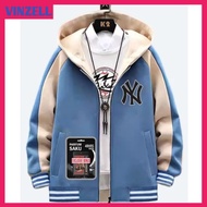 NEW YORK OVERSIZE HOODIE ZIPPER JACKET LIGHT DENIM CREAM S-6XL (7XL) JUMBO MEN'S HOODIE JACKET COMBI