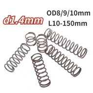 【XJK】wire diameter 1.4mm*OD8mm9mm10mm SUS304 compression spring L15-150mm Buffer spring steel