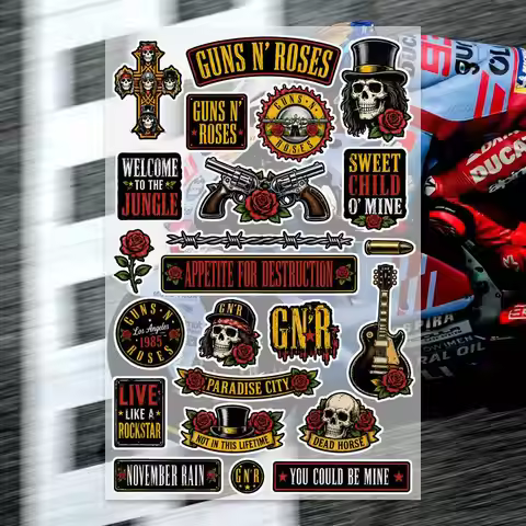 G-Guns N Roses Decal Set High Quality Printed and Cut Stickers Motorcycle Sticker