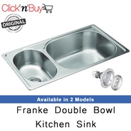 Franke FX-GEX620CSBLH Double Bowl Kitchen Sink. Also Available in FK-GEX620CSBRH (Small Bowl Right H