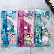 [Pen Le] Chai Quotations Soft Ruler Set/Student Set/Ruler Set/Triangle Ruler/Protractor/Ruler