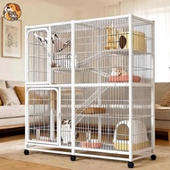 Large Cat Cage 4 Layer Sturdy Stackable Cat Villa With Platforms Heavy Duty Big Size For Multi Cats