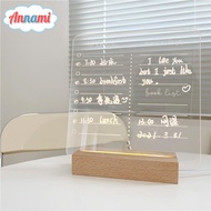 Annami Ins Clear Note Board Light Base Acrylic Message Board Table Lamp Bed Lamp Desktop Decor