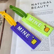 MINE Original Colorful Soft Rubber Luggage Tag Travel Identification Hanging Tag Decorative Lost Bag