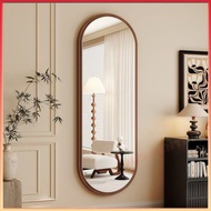 New Chinese wall mirror log wall mirror oval wall mirror home makeup mirror