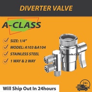 [BAGUS] 1/4'' SINGLE OR DOUBLE DIVETER VALVE BRASS C/P DIVERTER FILTER ADAPTOR VALVE KEPALA AIR SINK