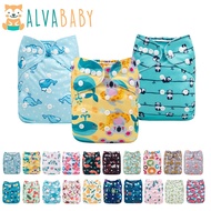 ALVA Baby Cloth Diapers Washable Reusable Real Cloth Pocket Nappy Diaper Only【No Insert】For 3-15kg/6