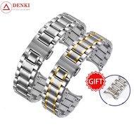 Solid cast metal watch strap with curved connector 14mm 16mm 18mm 19mm 20mm 21mm 22mm 24mm stainless