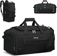 Duffle Bag for Travel 45L-55L Dual Expandable Carry On Duffel Bag with Shoe Compartment, Black, 55L,