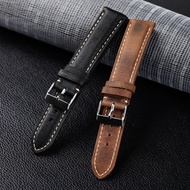 Watch Strap Leather Strap High-end Leather Strap 18 19 20 21 22MM Brown Black Soft Retro Frosted Lea