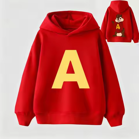 Children's men's sports shirt/hoodie with Alvin chipmunk pattern printed on "Rat Laibao 2" for frien