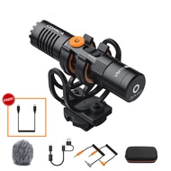 ไมโครโฟนกล้อง Comica VM10 Pro พร้อม Shock Mountการควบคุมกำไรและ Muff ลมไมโครโฟนวิดีโอสำหรับสมาร์ทโฟน