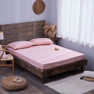 亞麻床包枕套組 淡粉色 夏季清爽吸汗 抑菌易干 可客製