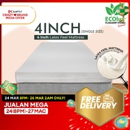 (FREE SHIPPING) ECOlux - 4 Inch Latex Comfort Feel Mattress | Single Size | Tilam Getah Bujang/Asrama