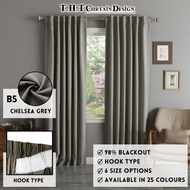 B5 Ready Made Curtain 90%Blackout Siap Jahit Langsir(Free Cangkuk / Hook)Langsir RAYA Kain Tebal 100%Polyester Blackout