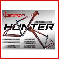 ❃ ♈ ◹ WEAPON HUNTER FRAME 27.5 /29 TA QR Black Glossy Brown