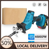 Cordless Reciprocating Saw  Portable Replacement Electric Saw Metal Wood Cutting Machine Tool Blue