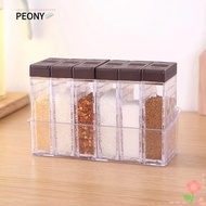 PEONIES Salt Pepper Seasoning Bottle, Plastic Multi-purpose Spice Seasoning Storage Box, Creative Transparent Spice Storage Bottle Kitchen