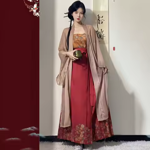 3 Piece Set Song Dynasty Hanfu Robe Dress Chinese Women Traditional Elegant Princess Dress Vintage O