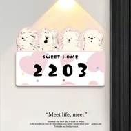 Cute Cat Creative Entry House Number Plate Household Number Plate Can Doorway Decoration Plate Acryl