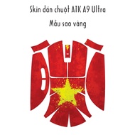 ATK A9 Ultra mouse sticker Skin, red size, yellow star | 3M Anti-slip Film Sticker