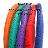 TAYAR FIXIE 700 X 28C / TAYAR BASIKAL FIXIE / FIXIE TAYAR SAIZ 700 X 28C DELI / COLOUR TYRE FOR FIXI