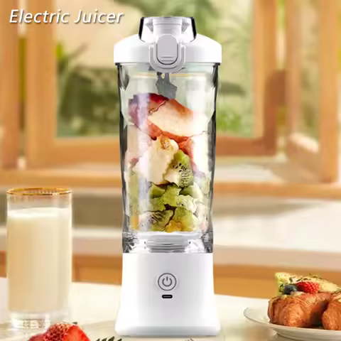 Household Fruit Electric Juicer Portable Juicer Blender USB Rechargeable Fruit Mixer 600ML Fruit Jui