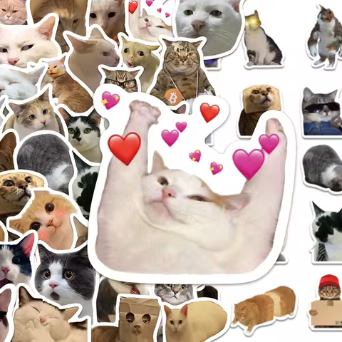 50pcs Cute Cats Funny Graffiti Stickers Cartoon DIY laptop Suitcase Scrapbook Skate Laptop Bike Wate