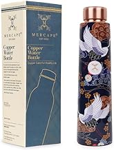 Pure Copper Water Bottle Experience the Benefits of MERCAPE® Pure Copper Water Bottle - Joint Less, Leak Proof (900ml) (Classic 5)