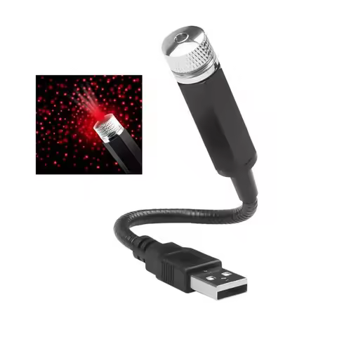 Romantic Car Mini Night Light 12V 0.3A Star Projector Lamp 360 Degree Adjustable Auto Interior Light