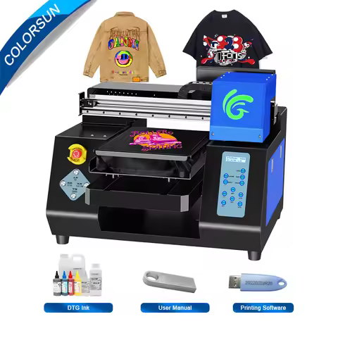 Colorsun A3 DTG Printer For Epson XP600 Impresora DTG Flatbed Digital Printing Machine Printer For T