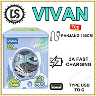 Vivan CSC100B Data Cable Type C 3A Data Cable Vivan Type C Data Cable