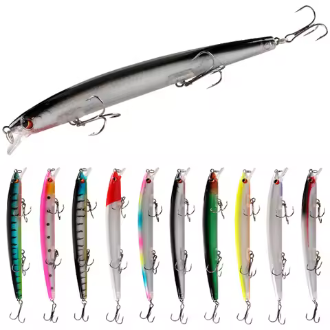 Minnow Fishing Lure Laser Floating Artificial Bait 3D Eyes 13.8cm 15.4g Fishing Wobblers Diving 0.3-