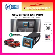 QC3.0 New Toyota USB charging port Perodua alza ativa cross veloz 2021 2022 accessories usb type c c