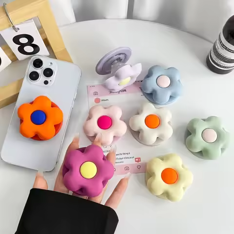 Dopamine 3D Flower Phone Holder For iPhone Samsung Foldable Phone Case Stand Girl Bracket Phone Acce