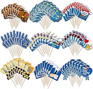 SANNIX Fathers Day Decorations,72Pcs Happy Fathers Day Toppers Father's Day Picks i love you dad cak