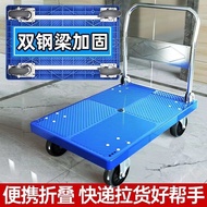 LdgThickened Trolley Foldable Platform Trolley Lightweight Reinforced Trolley Household Stall Mute Portable Scooter