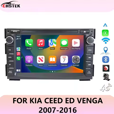 CHSTEK Radio Samochodowe Android 13 Qualcomm 4G For Kia Ceed ED Venga 2007-2016 7" 12 + 256G CarPlay