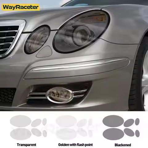Car Headlight Protective Film Smoked Black Tint Vinyl Transparent TPU Sticker For Mercedes Benz W211