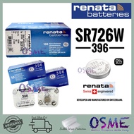 Renata 396 SR726W Battery Silver 1.55V Battery SWISS MADE (100% Genuine)