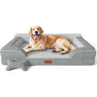 Extra Large Dog Bed, Orthopedic Dog Bed with Cooling Gel Memory Foam, Waterproof XL Pet Bed with Rem