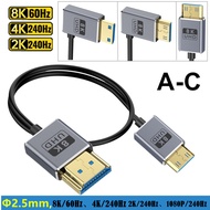 8k Ultra-Thin Ultra-Fine Mini HDMI to HDMI 2.1 Coaxial Cable 8K @ 60Hz Suitable for Digital Camera M