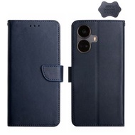 全城熱賣 - 適用於Realme 10 Pro+ HT02 真皮防指紋左右開手機皮套（藍色）